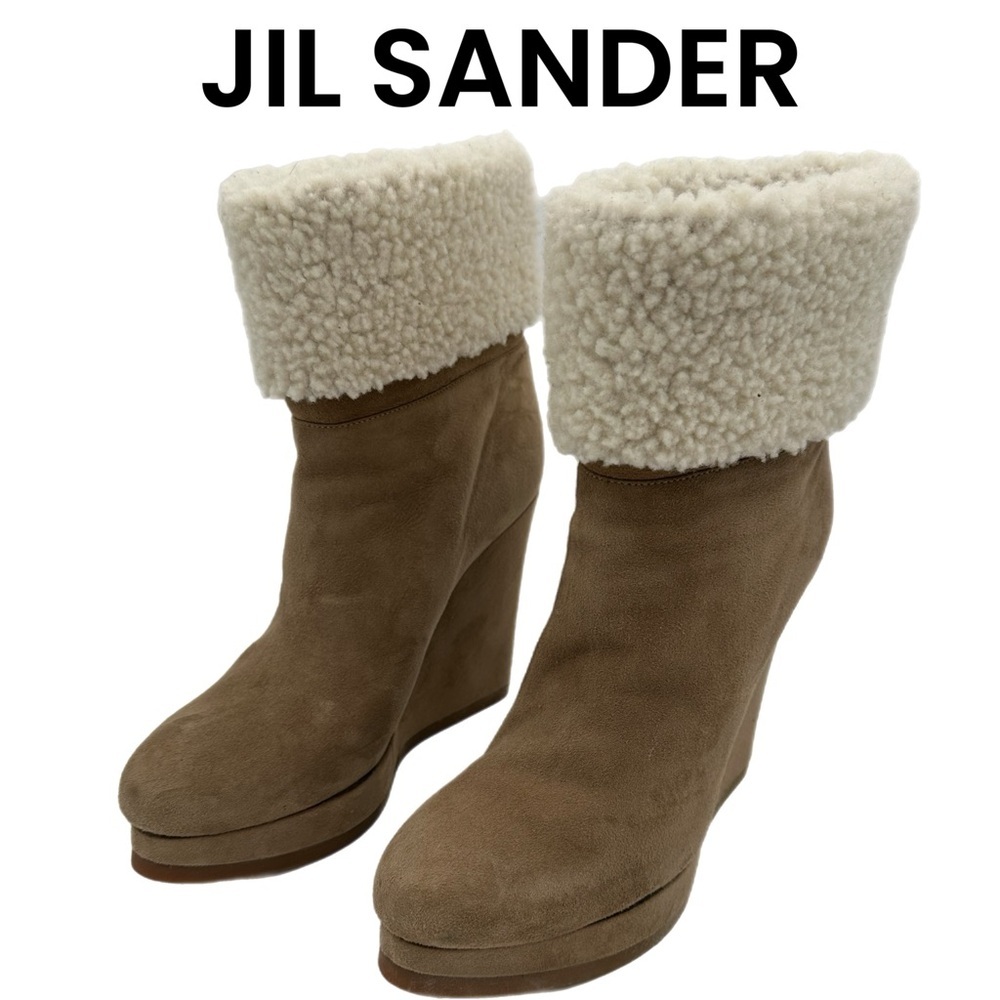 JIL SANDER Shearling Wedge Boots EU 40